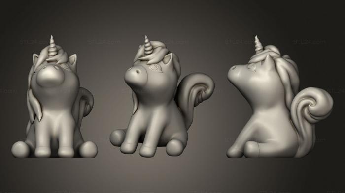 Toys (Powder Puff Unicorn, TOYS_1192) 3D models for cnc