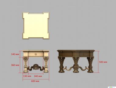 Stand (Cabinet on massive carved legs, TM_0146) 3D models for cnc