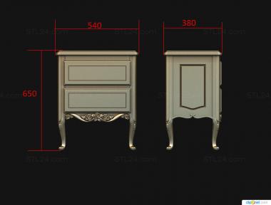 Stand (Cabinet with roses on the lower tsarga and two drawers, TM_0160) 3D models for cnc