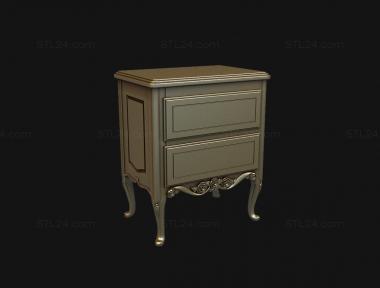 Stand (Cabinet with roses on the lower tsarga and two drawers, TM_0160) 3D models for cnc