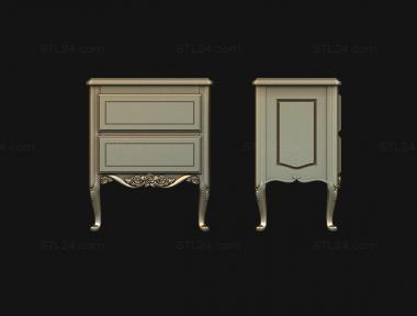 Stand (Cabinet with roses on the lower tsarga and two drawers, TM_0160) 3D models for cnc