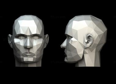 Вазы (Голова ваза полигональная, VZ_0294) 3D модель для ЧПУ станка