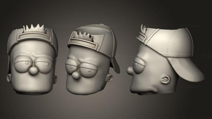 Vases (Bart head mate, VZ_0320) 3D models for cnc