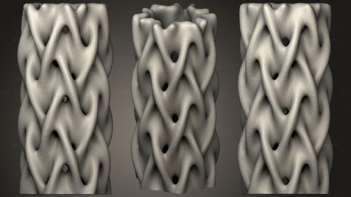 Вазы (Плетеная Ваза Из Травы Среднего Размера, VZ_0335) 3D модель для ЧПУ станка