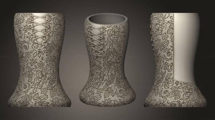 Vases (Copia de croset vase flat, VZ_0399) 3D models for cnc