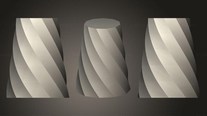 Vases (Cornered Twist Vase, VZ_0405) 3D models for cnc