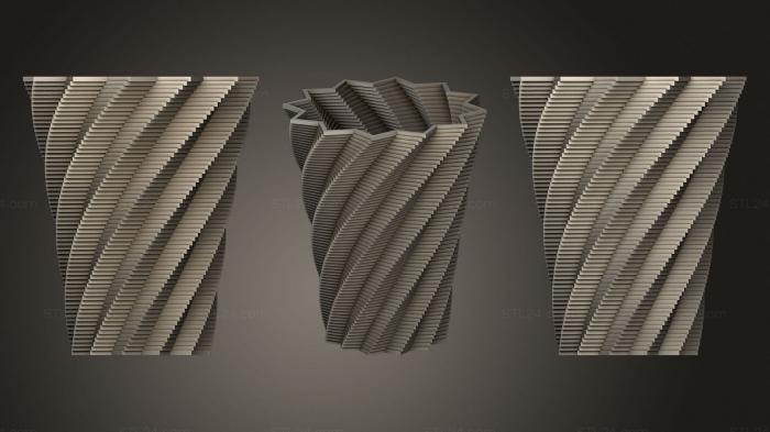 Vases (Customized Spiral Vase 1, VZ_0427) 3D models for cnc