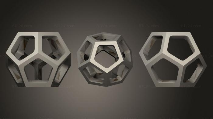 Vases (Dodecahedron Wireframe, VZ_0459) 3D models for cnc