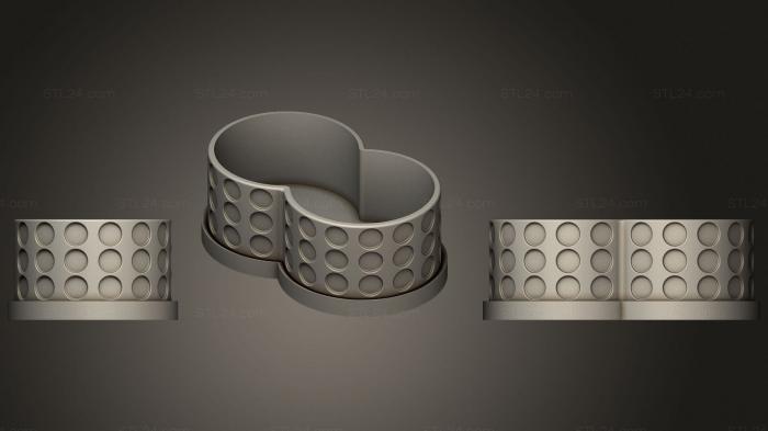 Vases (Dual pot flat, VZ_0473) 3D models for cnc