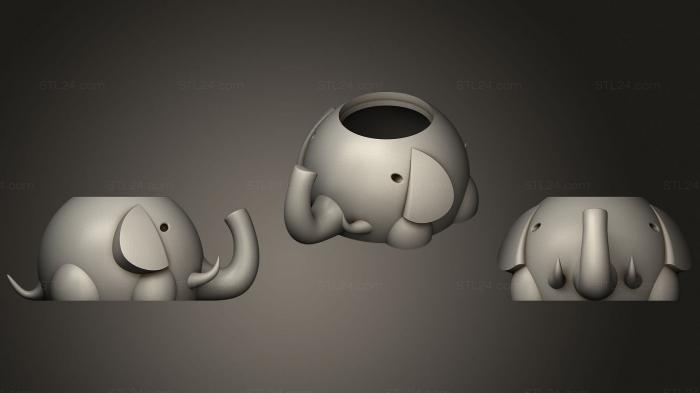 Вазы (Слоновий ящик для ребенка и матери, VZ_0480) 3D модель для ЧПУ станка
