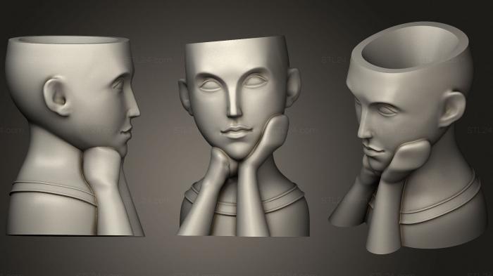 Vases (Face Vase 01, VZ_0484) 3D models for cnc