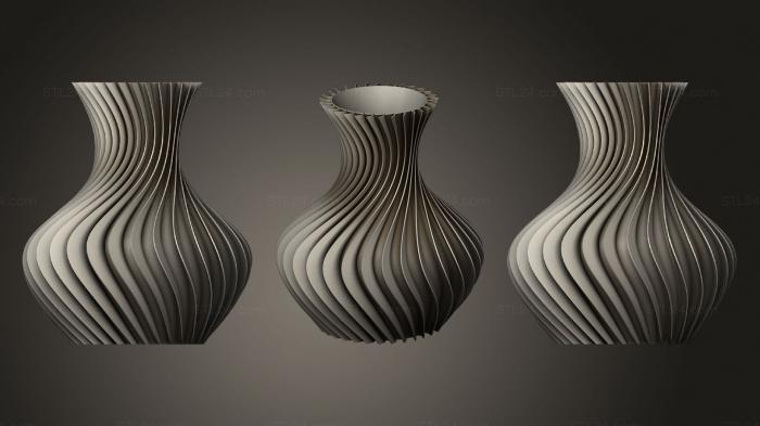 Vases (Fibonacci Vase, VZ_0496) 3D models for cnc