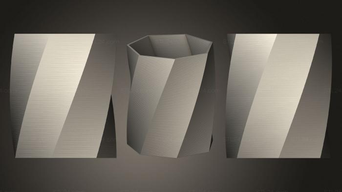 Vases (Geometric Twist Vase, VZ_0516) 3D models for cnc