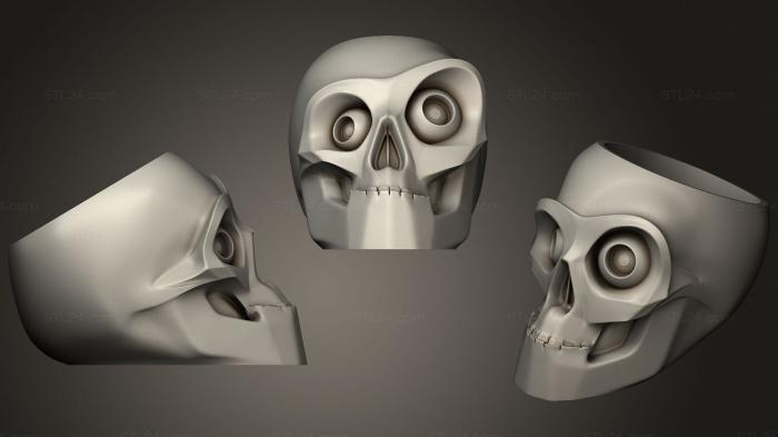 Vases (Halloween Candy Skull Bowl, VZ_0536) 3D models for cnc