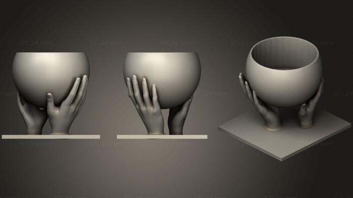 Vases (Hands candle holder, VZ_0541) 3D models for cnc