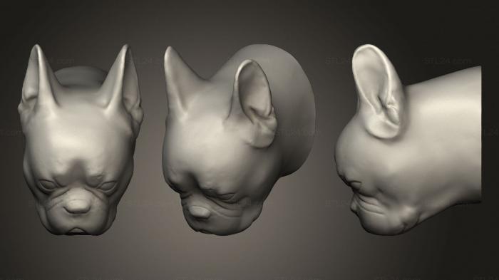 Vases (Head of a bulldog, VZ_0545) 3D models for cnc