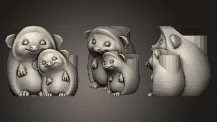 Vases (Hedgehogs planter, VZ_0550) 3D models for cnc