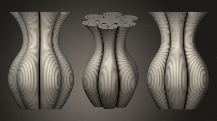 Vases (Hexacoil Vase, VZ_0552) 3D models for cnc