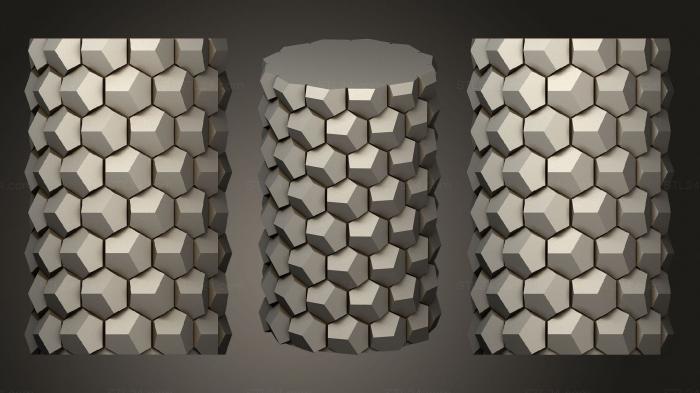 Vases (Honeycomb Vase Parametric (18), VZ_0570) 3D models for cnc