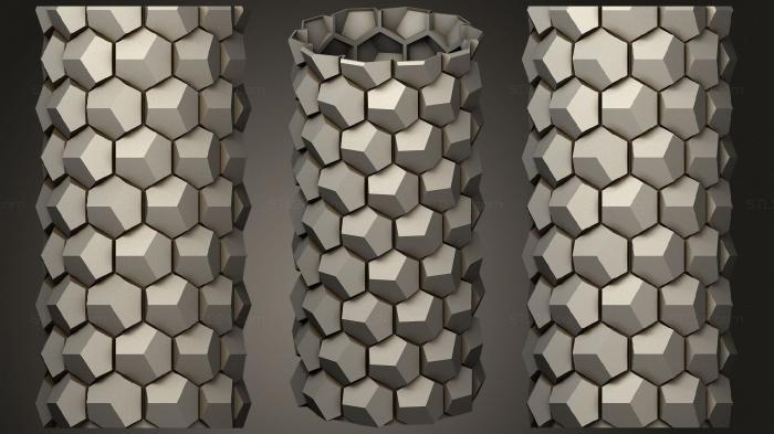 Vases (Honeycomb Vase Parametric (29), VZ_0576) 3D models for cnc
