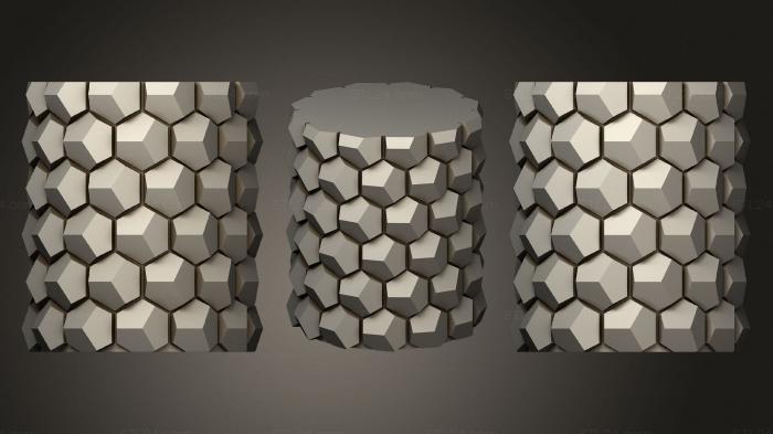 Vases (Honeycomb Vase Parametric2, VZ_0586) 3D models for cnc