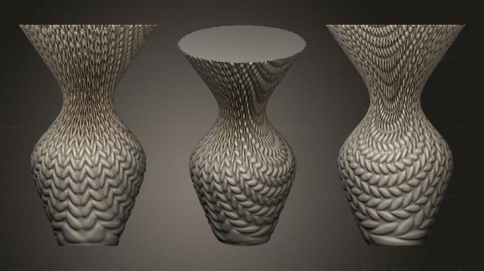 Vases (Knitted Vase, VZ_0611) 3D models for cnc