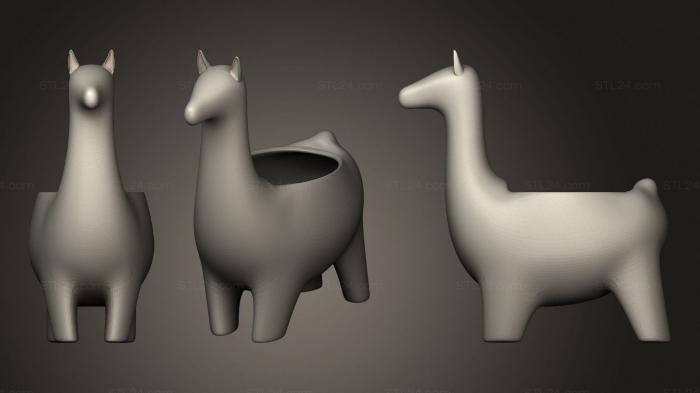 Vases (Llama Plant Pot ( 5Cm Diameter), VZ_0640) 3D models for cnc