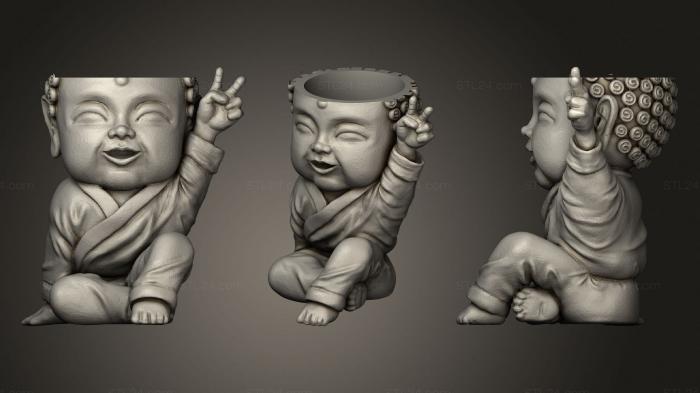 Vases (Maceta Baby Buddha Paz, VZ_0650) 3D models for cnc