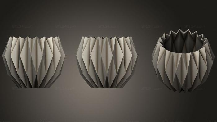 Vases (Maceta estilo origami, VZ_0656) 3D models for cnc