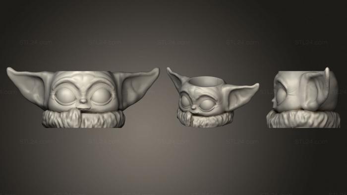 Vases (Mate baby yoda star wars, VZ_0681) 3D models for cnc