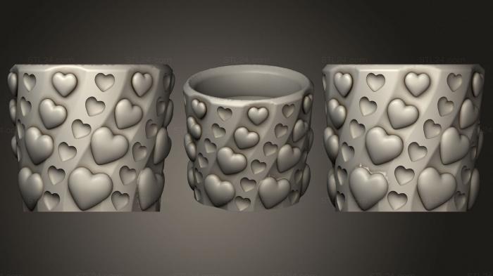 Vases (Mate corazon escalonado, VZ_0708) 3D models for cnc