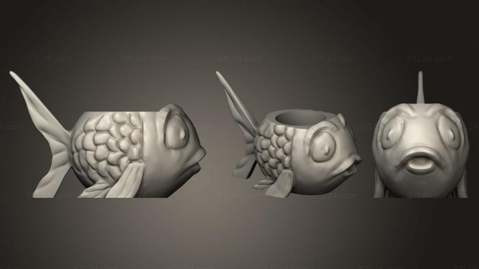 Vases (Mate goldfish, VZ_0732) 3D models for cnc