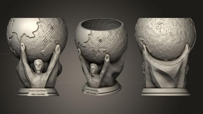 Vases (Mate Papa campeon del mundo inserto cabezon, VZ_0769) 3D models for cnc