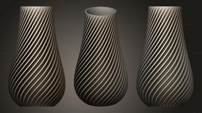 Vases (Mirror Image Of Single Spiral Vase, VZ_0822) 3D models for cnc