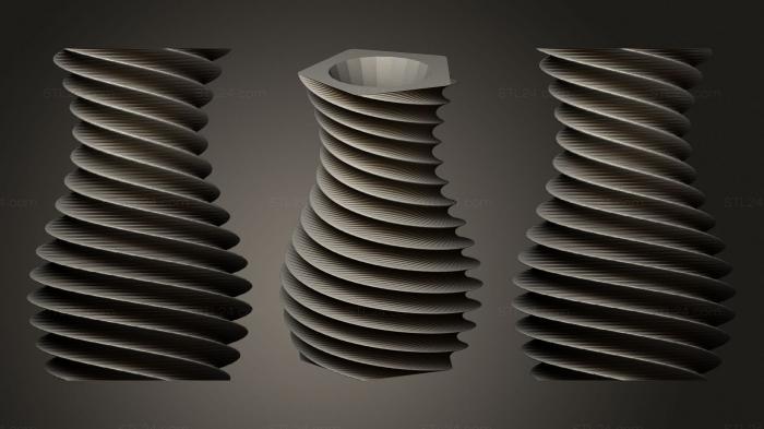 Вазы ( Спиральная ваза (4), VZ_0834) 3D модель для ЧПУ станка