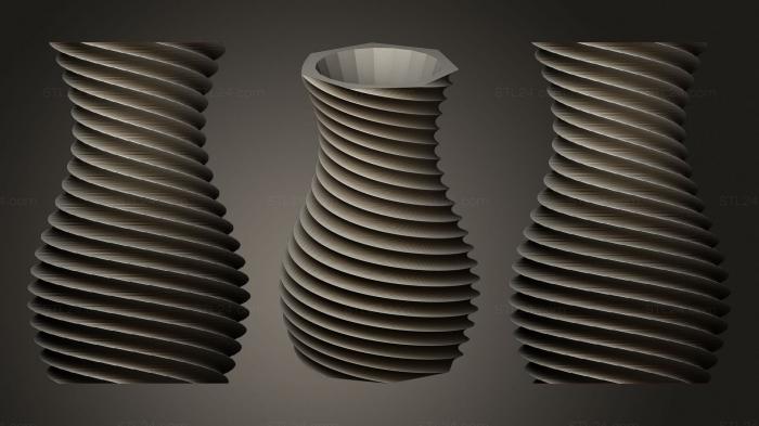 Вазы ( Спиральная ваза (8), VZ_0835) 3D модель для ЧПУ станка
