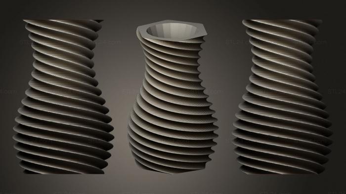 Vases (Spiral Vase, VZ_0836) 3D models for cnc