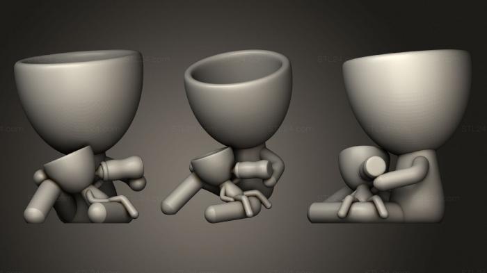 Vases (Robert con mamadera y bebe, VZ_0979) 3D models for cnc