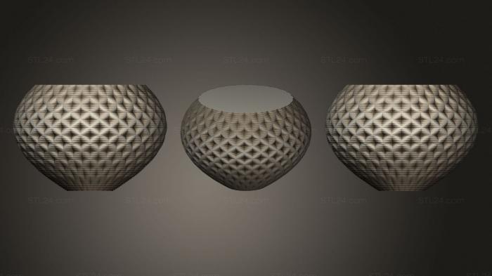 Вазы (Округлая Квадратная Чашка-ваза (3), VZ_1000) 3D модель для ЧПУ станка
