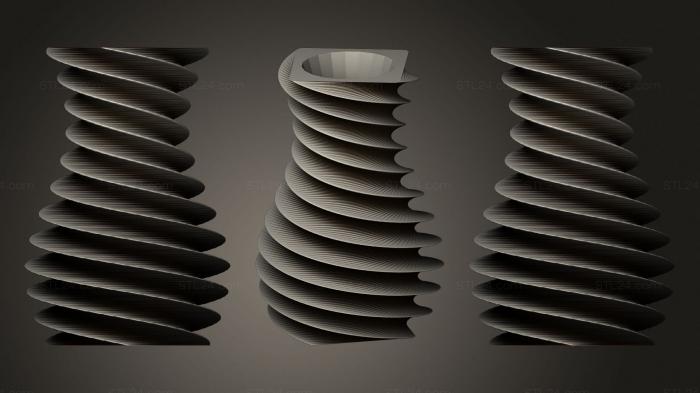 Vases (Santana Spiral Vase, VZ_1008) 3D models for cnc