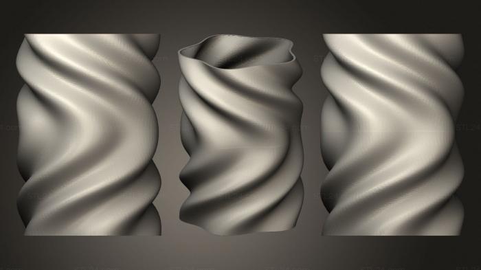 Vases (Sinosoidal Spiral Vase, VZ_1024) 3D models for cnc