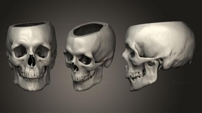 Vases (Skull Male 48yo, VZ_1031) 3D models for cnc
