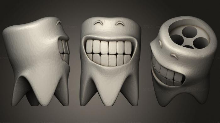 Vases (Smiling Toothbrush Holder, VZ_1042) 3D models for cnc