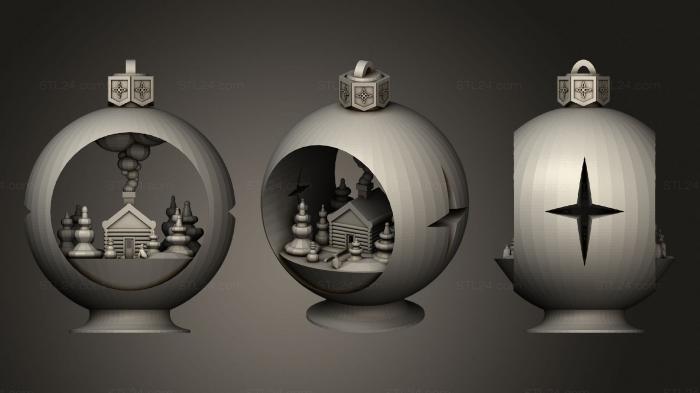 Вазы (Снежный Шар - Обетное Украшение Зимней Хижины, VZ_1044) 3D модель для ЧПУ станка