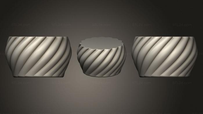 Вазы (Спиральная Чаша Спиральная Ваза Держатель Для Конфет Лампа, VZ_1052) 3D модель для ЧПУ станка