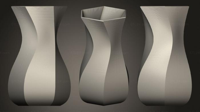 Vases (Spiral Pentagon Vase, VZ_1054) 3D models for cnc