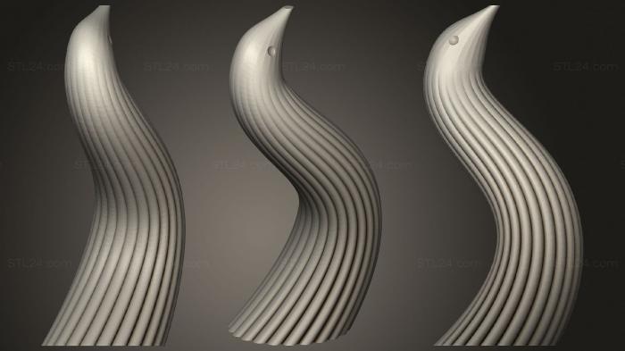 Vases (Spiral Vase Bird Sculpture Thing, VZ_1076) 3D models for cnc