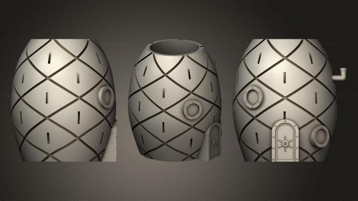 Vases (Spongebob s house plant pot reno, VZ_1083) 3D models for cnc