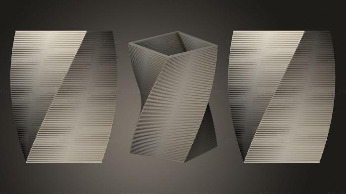 Вазы (Квадратная Чашка-ваза (2), VZ_1087) 3D модель для ЧПУ станка