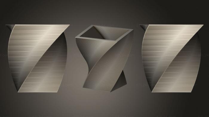 Vases (Square Vase Cup (3), VZ_1088) 3D models for cnc